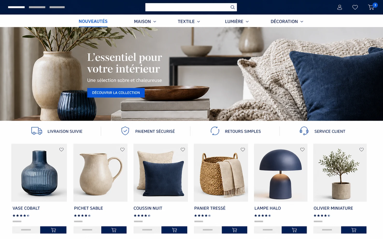 Capture d’écran fictive de la prestation Boutique en ligne